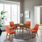 Armen Living Arcadia and Azalea 42" Round Orange and Walnut Wood 5 Piece Dining Set SETARDI5AZWAOR42 - alternate 5